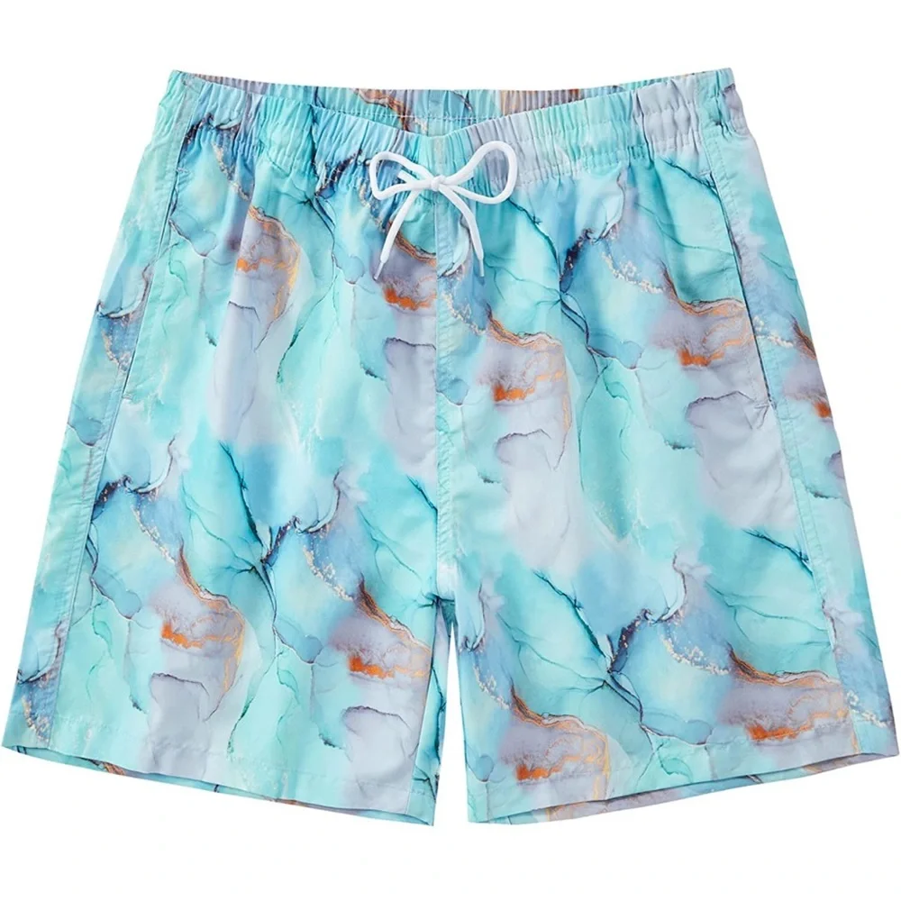 Shein Men's Swim Trunks Quick Dry Beach Shorts with Mesh‎ Lining Swimwear Medium